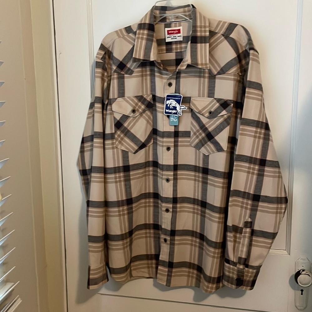 Wrangler Western Shirt Cloud Flannel Men’s Size XL NEW WITH TAGS